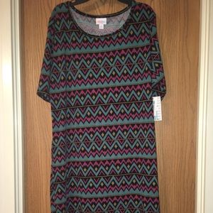 LuLaRoe Julia 2XL Dress blue & magenta new!